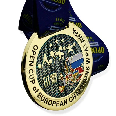 3D-vergoldete Sport-Rennmedaille aus Metall
