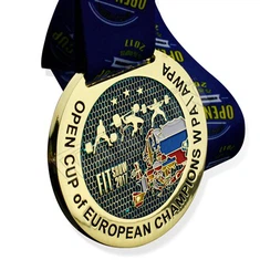 3D-vergoldete Sport-Rennmedaille aus Metall